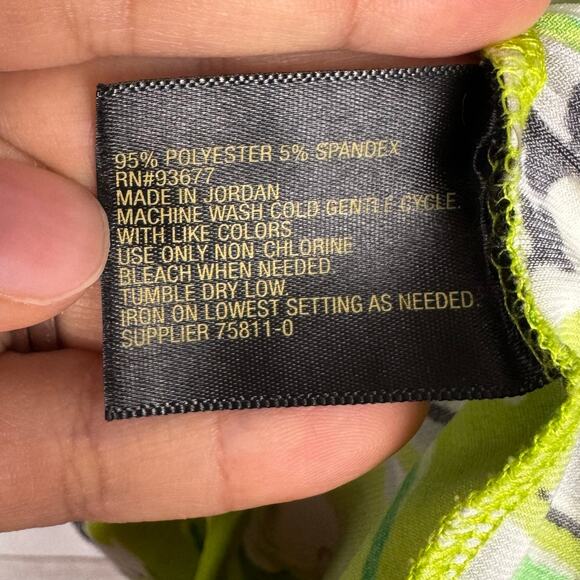 Worthington Petite Green & White Floral Print Cowl Neck Blouse Size PL - Picture 8 of 8